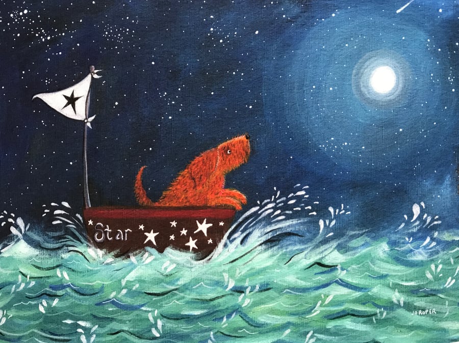 Searching for fallen stars is an A4 giclee Print by Jo Roper Art  