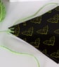 Halloween bat bunting, black,green, purple handmade,1.7M approx