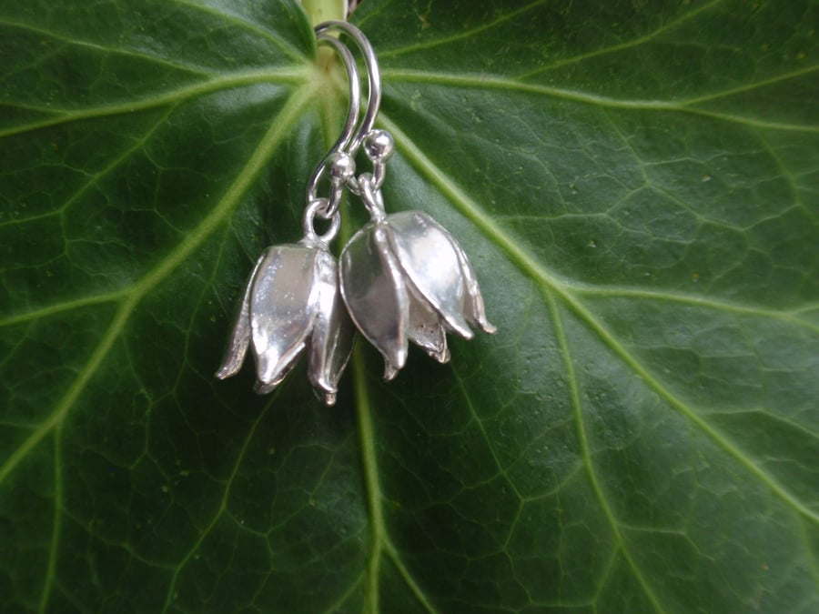 Sterling silver flower earrings, lovely gift for her