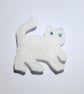 Snowy White Cat Felt Brooch - UK Free Post - Image 3