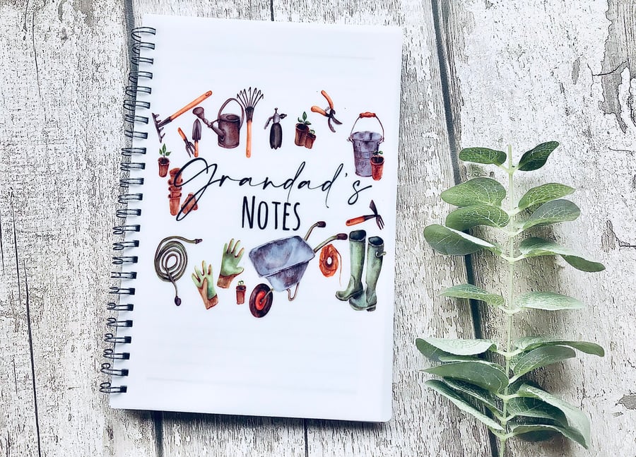 Notebook, Gardening notebook, Grandad's notebook, gift for men, fathers day gift
