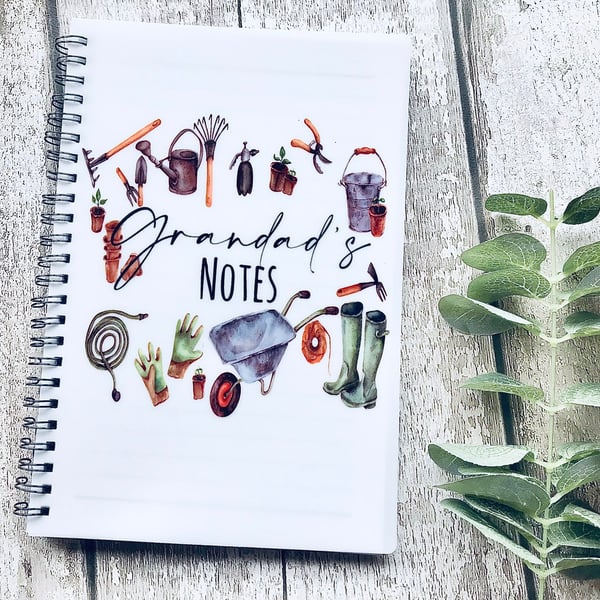 Notebook, Gardening notebook, Grandad's notebook, gift for men, fathers day gift