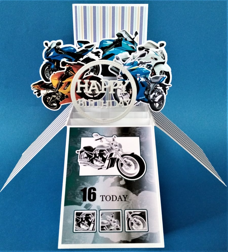 16th Birthday Card with Motorbikes