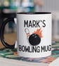 Personalised Bowling Mug - Customised Name Text Personalised Gift Present - Image 1