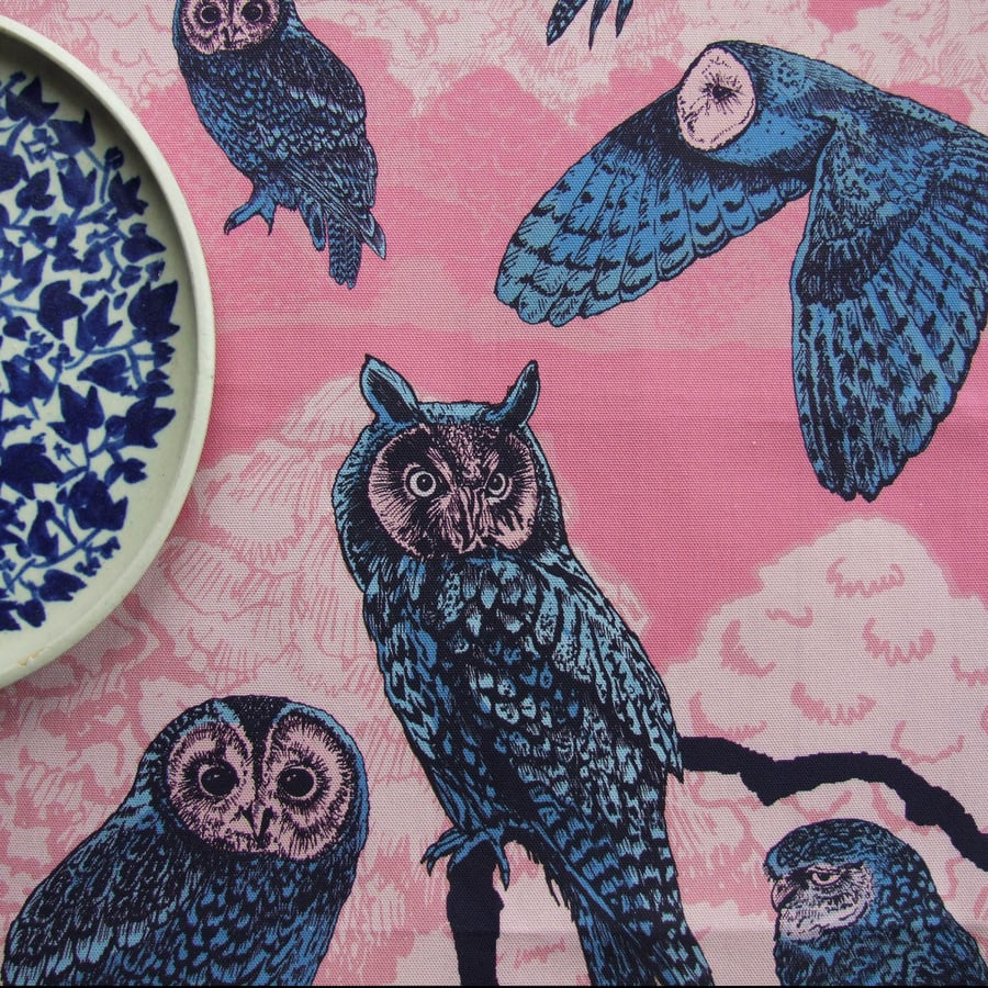 Tea Towel - Owl Tea Towel - Cotton Bird Tea Towel