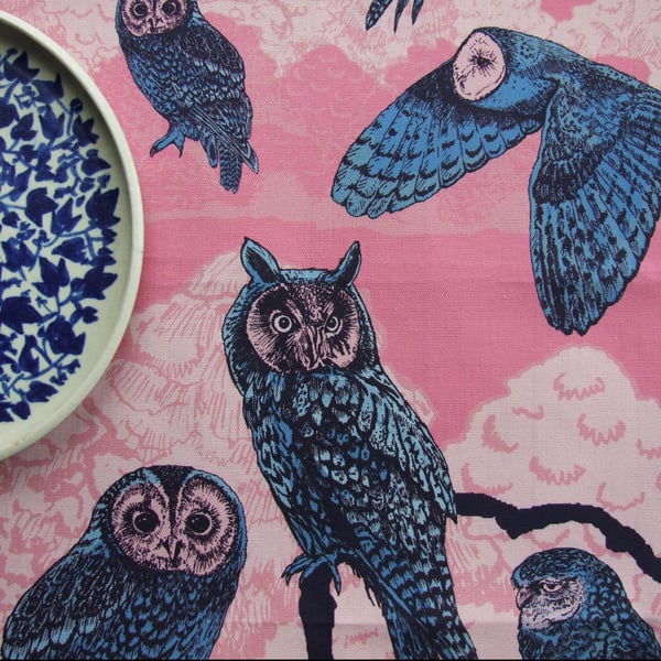 Tea Towel - Owl Tea Towel - Cotton Bird Tea Towel