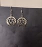Silver pentacle charm dangle earrings  - Image 4