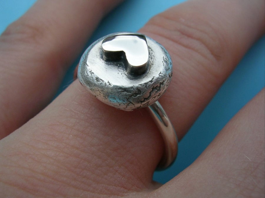 Sterling Silver Heart Stack Ring.