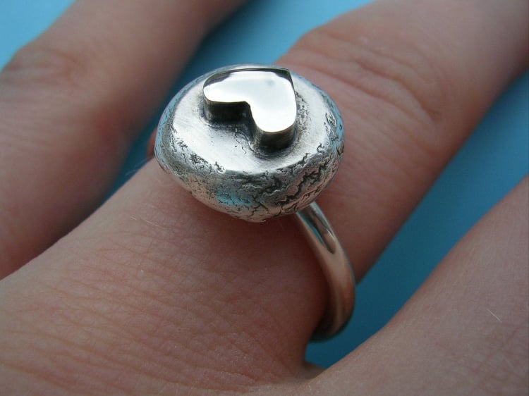 Sterling Silver Heart Stack Ring.