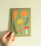 Green Woodland Botanical illustrated greeting card