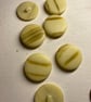 Set of 7, 3cm vintage flat button neutral colours - Image 1