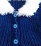 Hand Knitted Girls Navy Sparkle Peplum Cardigan with Faux Fur Trim Age 2-4 - Image 3