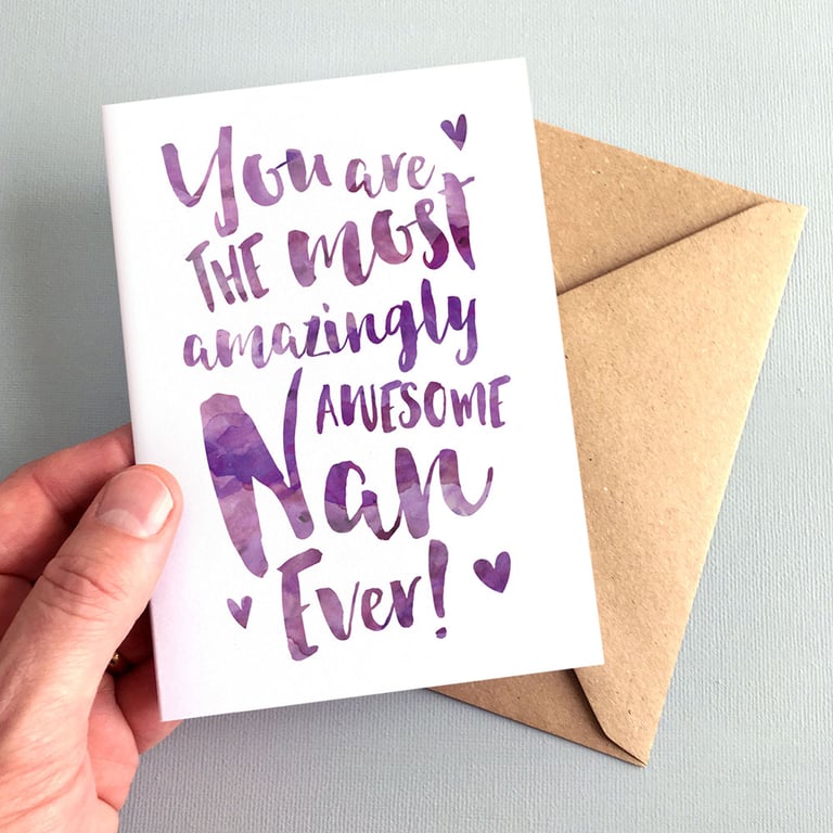 The Most Amazingly Awesome Nan Greeting Card - Mother's Day, Gran Birthday