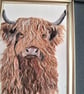 Needle felted  Highland Cow picture  Portrait - Image 7