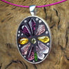 'Pink Petals' - Stained Glass Mosaic Pendant