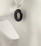 Black Agate, Crystal Sterling Silver Earrings  - Image 4