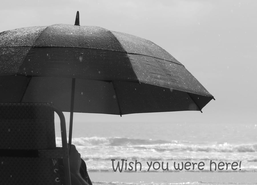 Wish you were here!  A card featuring an original photograph.  Blank inside.