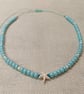 Turquoise Starfish Beaded Choker Necklace Adjustable Summer Jewellery. - Image 2