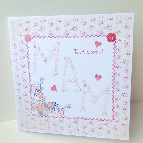 Mother's Day Greeting Card,Dainty Floral Design... - Folksy