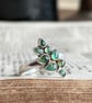 Sterling Silver Emerald Leaf Ring