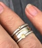 Ocean Wave Stack Ring, silver stack ring, silver and gold ring, mixed metals  - Image 3