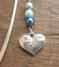 Silver-Plated Bookmark with Three Imitation Pearl Beads and 'Dad' Heart Charm
