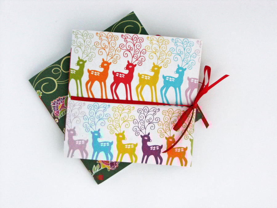 Christmas Notebooks - Deers and Flowers - Ideal Christmas Gift 