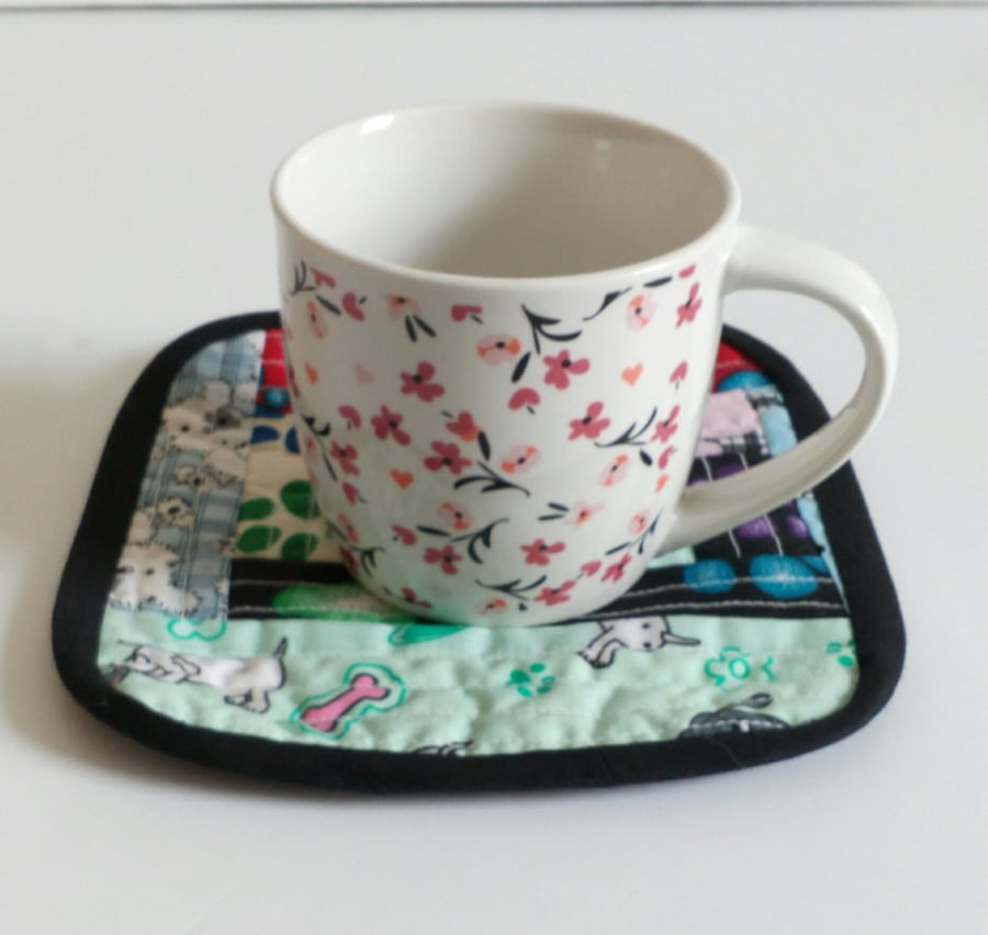 Coaster, mug rug,  animal lover, dog lover, small gift, stocking filler, 