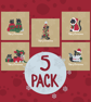5 Pack Gold Cat Christmas Cards – Pickle and Nancy Festive Set of 5 Designs - Image 5