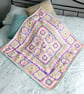 Rainbow patchwork blanket, crochet  - Image 1