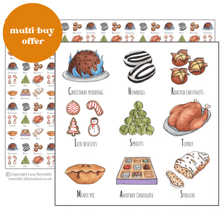 Christmas Food Wrapping Paper