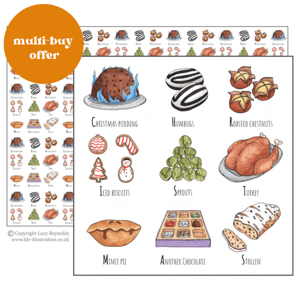 Christmas Food Wrapping Paper