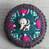 Hand Embroidered Elephant Brooch