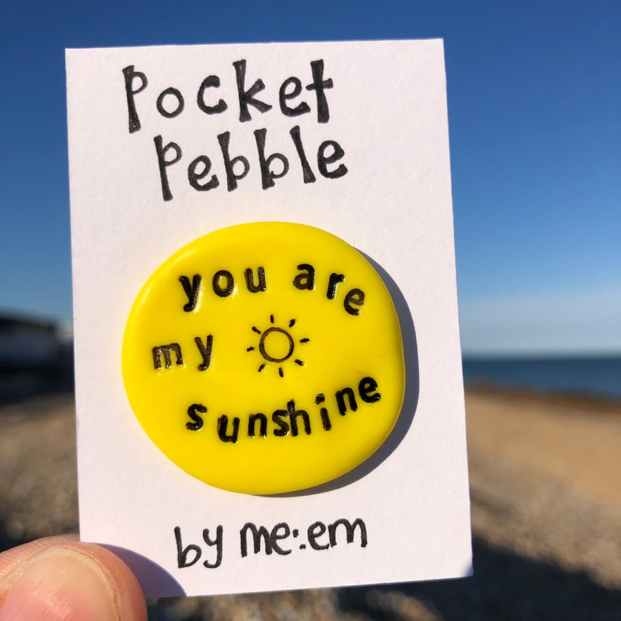 You Are My Sunshine Pocket Pebble Great Gift for Birthday of family or friend