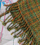 Lichen & rust hand woven cotton scarf - Image 3