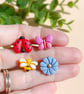 Mismatched Earrings Set, Nature Lover Gift, Ladybird Butterfly Bee Flower
