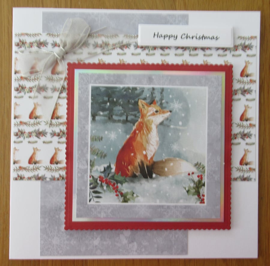 7x7" Fox in the Snow - Christmas Card