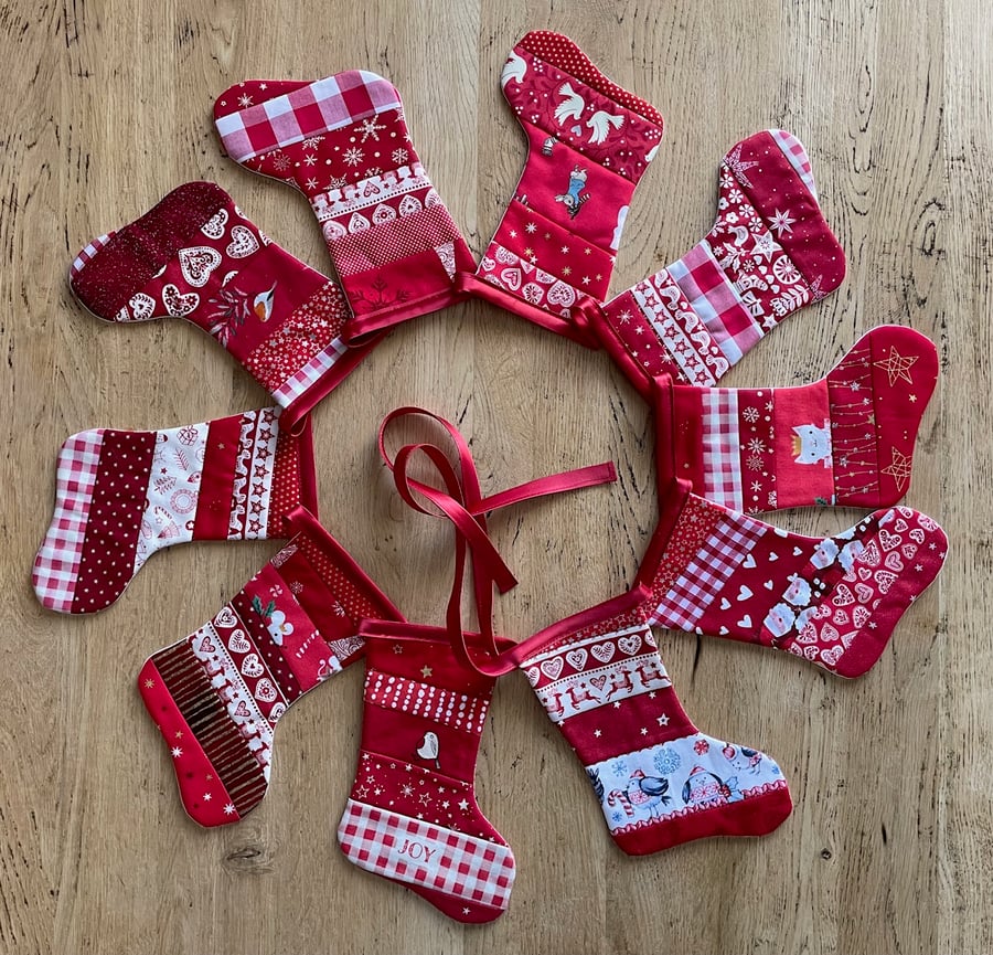 Christmas Stocking Bunting - Red 