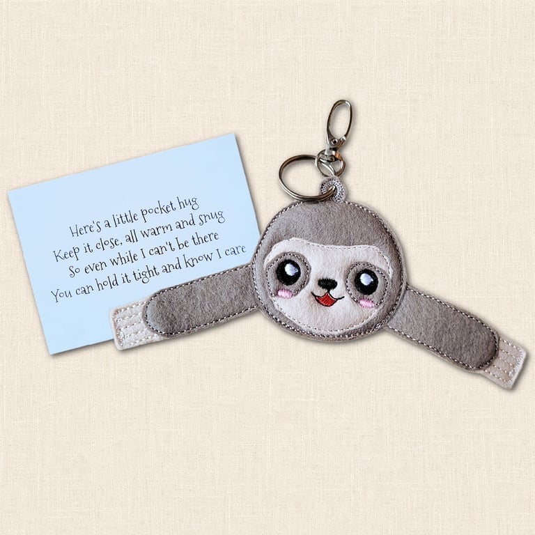 Sloth Pocket Hug - Cute Friendship and Support Pocket Pal