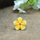 Yellow Forget Me Not Pin, Handmade Dementia Awareness Brooch