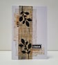 Mixed Media Art Greeting Card - Corrugated Card Botanical Silhouette