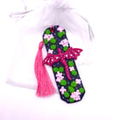 Pink dragon magical bookmark with tassel 