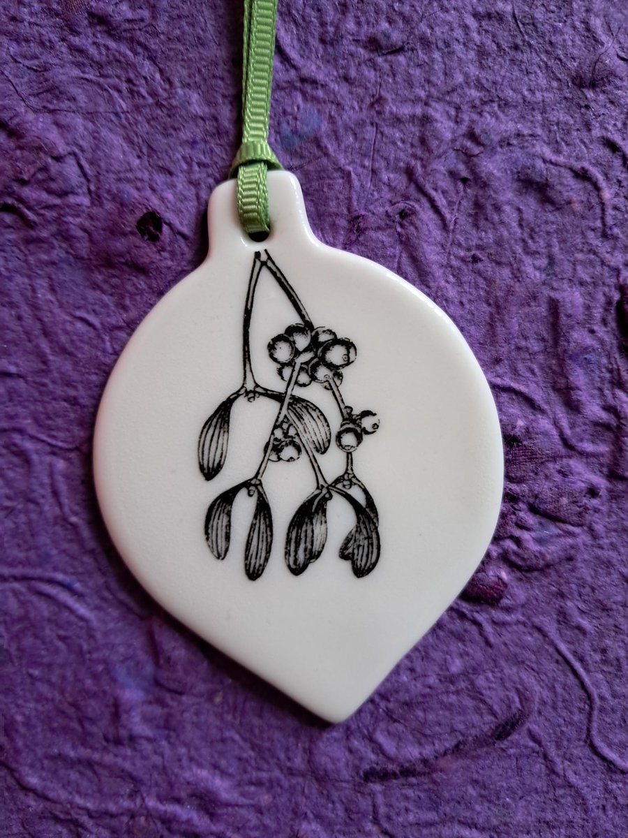 Porcelain mistletoe decoration