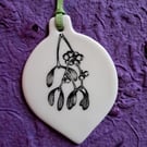 Porcelain mistletoe decoration