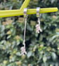 HANGING MONKEY HUGGIE HOOPS mismatched earrings Silver plate cute - Image 6