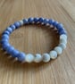 Lilac Quartzite and white Mother of Pearl beaded elastic bracelet