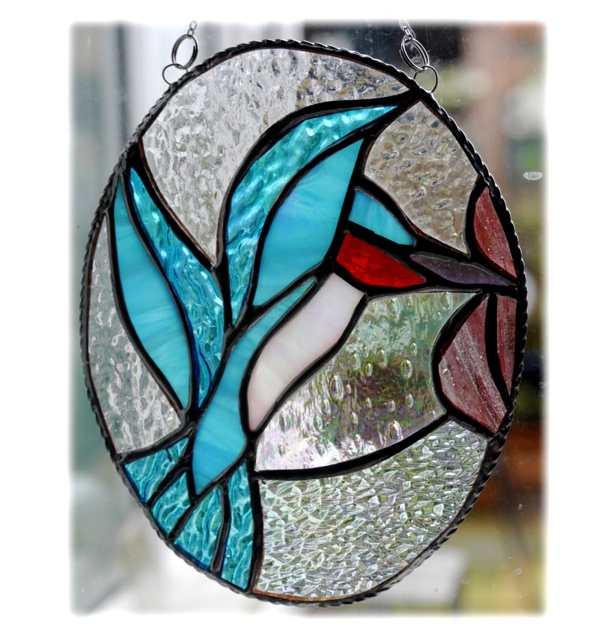 Hummingbird Picture Stained Glass Suncatcher Bird Kingfisher 013