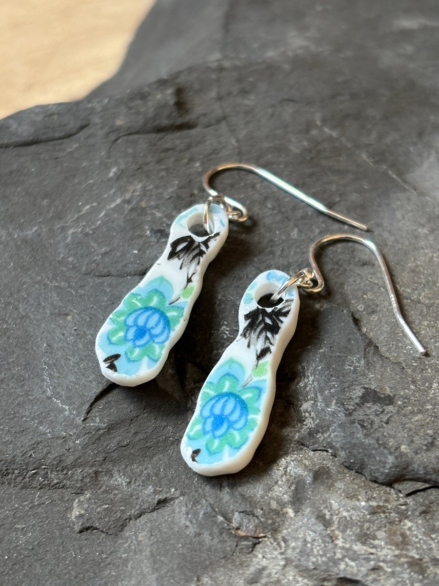 Handmade Earrings, Ceramic, Unique, Sterling Silver, Eco Friendly Gifts.