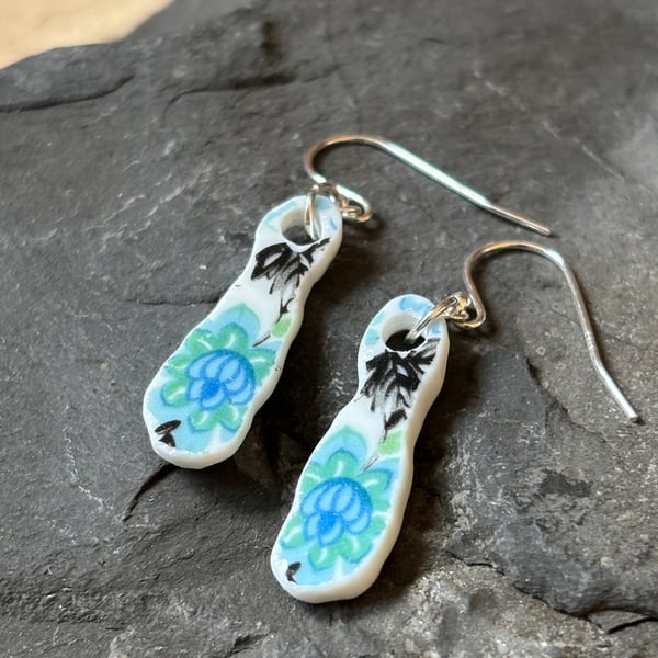 Handmade Earrings, Ceramic, Unique, Sterling Silver, Eco Friendly Gifts.