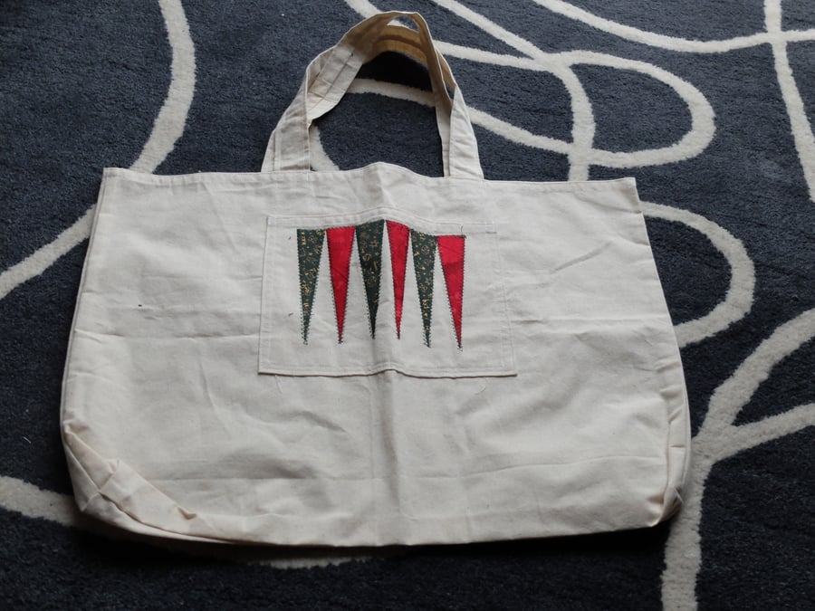 Calico Tote bag with Backgammon design